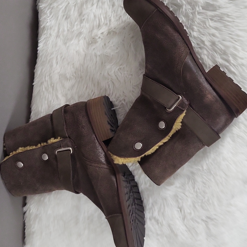 Matt Bernson Dark Brown Tundra Shearling Lined Mid Calf Boots Wmn Sz 10 - Picture 12 of 12